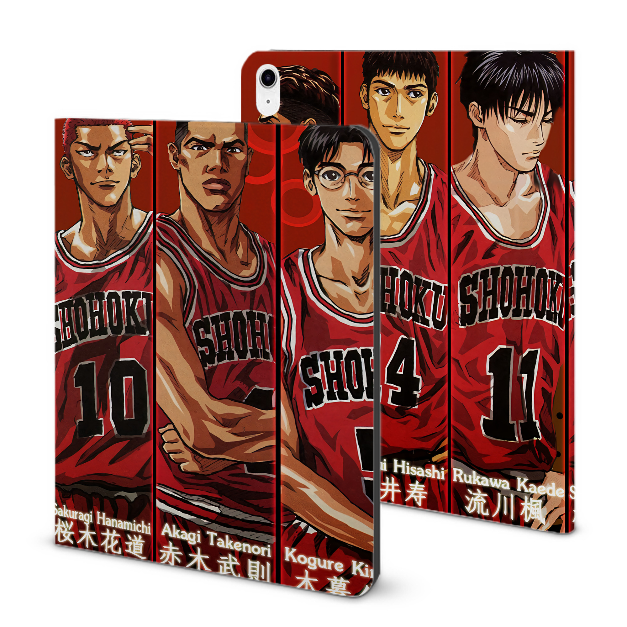（画像用） SLAM DUNK／スラムダンク IPad ケース ブック型 PUレザー TPU 耐衝撃 軽量 薄型 ペン収納なし 全面保護 IPad 各モデル対応